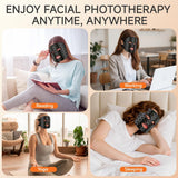 Red Light Mask 4 Color Light Therapy for Face,with 240 LED Mask,800mAh Rechargeable Controller,850nm Near Infrared Yellow&Blue Modes timer for 10 minutes 3 energy levels Anti-Aging at Home & Travel