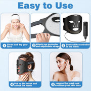 Red Light Therapy for Face, Red Light Therapy Mask, 7 Colors LED Facial Mask for Wrinkle Remove & Anti Aging, Skin Care Home Use, Black