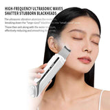 2-in-1 Ultrasonic Skin Scrubber & EMS Massager: Red/Blue Light Therapy for Deep Cleansing, Blackhead Removal & Essence Absorption - White - Size 20cm In Australia - Darrahopens