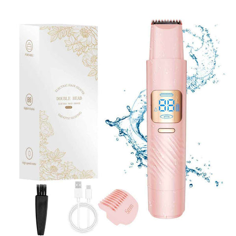 2in1 Hair Trimmer Electric Shaver Portable Shaver Hair Removal Men'S Grooming - Pink - Size 18cm In Australia - Darrahopens