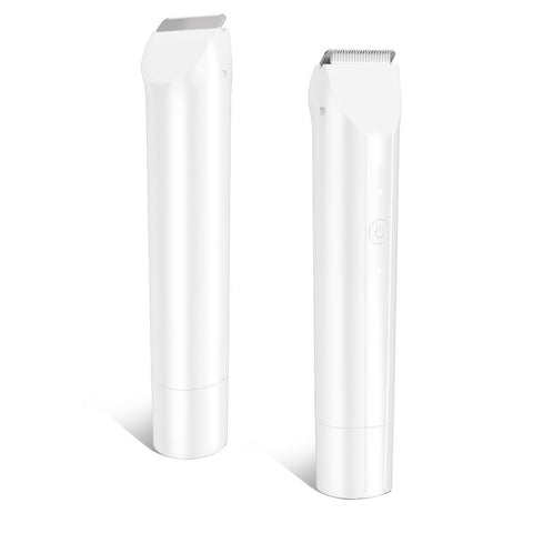 2-in-1 Waterproof Body Trimmer & Shaver – 3mm/6mm Guide, Floating Head, Painless Hair Removal for Women - White - Size 20cm In Australia - Darrahopens