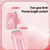 2-in-1 Waterproof Body Trimmer & Shaver – 3mm/6mm Guide, Floating Head, Painless Hair Removal for Women - White - Size 20cm In Australia - Darrahopens