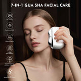 7-in-1 Red Light Facial Massager, Electric Gua Sha 7 Color LED Light Therapy for Face, Hot & Cold Facial Scraping Tool with Vibration, Pulse, Heated Lifting, Ice Roller In Australia - Darrahopens