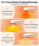 Body Sculpting Machine with Red Light Therapy for Face & Body, Cupping Therapy, Electric Cellulite Massage Tool with 2 Cups, Gift for Women - Black - Size 14cm In Australia - Darrahopens