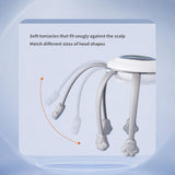 Smart Octopus Head Massager – 9 Modes, 360° Coverage, Wireless & Portable for Deep Relaxation - White