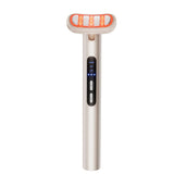 LED Facial Wand Neck Massager Red Light Therapy Beauty Device Skincare Tool - Beige - Size 167mm