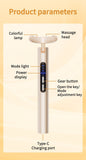 LED Facial Wand Neck Massager Red Light Therapy Beauty Device Skincare Tool - Black - Size 167mm