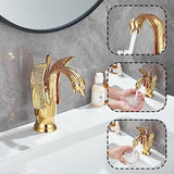 Darrahopens Home & Garden > Bathroom Accessories > Toilet & Bidet Accessories Swan-Shaped Bathroom Faucet – Single-Handle Single-Hole Sink Faucet, Deck-Mounted, Short Model, Elegant Vanity Faucet for Bathroom - Black - Size 19cm In Australia - Darrahopens