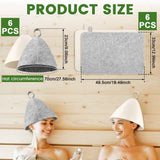 6Pcs Sauna Hats & 6Pcs Sauna Mats, Felt Sauna Hat, Bath Hair Caps with Loops, Heat Insulation Sauna Mat, Head Protection Shower Hat, Safe Sauna Mat Set, Sauna Accessories for Home In Australia - Darrahopens