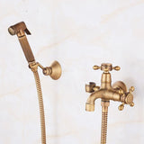 Antique Brass Faucet for Garden Hose, Fence, Bathroom & Outdoor Use – Durable and Stylish Faucet Accessory, Perfect for Home and Gardening - Bronze - Size Split Spray Gun Kit In Australia - Darrahopens