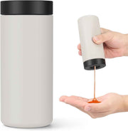 Silicone Dish Soap Dispenser, Reusable Dish Soap Bottle, Refillable Dish Soap Squeeze Bottle, 240ml/8oz Dishwashing Liquid Dispenser, Portable Hand Soap Bottle for Kitchen Sink - Beige - Size 14cm In Australia - Darrahopens