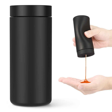 Silicone Dish Soap Dispenser, Reusable Dish Soap Bottle, Refillable Dish Soap Squeeze Bottle, 240ml/8oz Dishwashing Liquid Dispenser, Portable Hand Soap Bottle for Kitchen Sink - Black - Size 14cm In Australia - Darrahopens