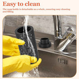 Silicone Dish Soap Dispenser, Reusable Dish Soap Bottle, Refillable Dish Soap Squeeze Bottle, 240ml/8oz Dishwashing Liquid Dispenser, Portable Hand Soap Bottle for Kitchen Sink - White - Size 14cm In Australia - Darrahopens