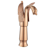 Swan-Shaped Single-Handle Single-Hole Vessel Faucet – Deck-Mounted Bathroom Sink Faucet, Tall Model, Elegant Vanity Faucet - Bronze - Size 33cm