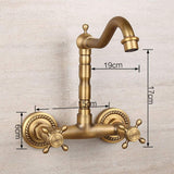 Antique Bathtub Faucet – Dual-Handle Brass Wall-Mounted Tub Faucet with Hot & Cold Mixer, Tall Model, Elegant for Villa Bathroom - Bronze - Size Tall3 In Australia - Darrahopens