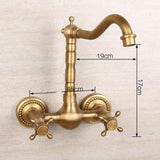 Antique Bathtub Faucet – Dual-Handle Brass Wall-Mounted Tub Faucet with Hot & Cold Mixer, Tall Model, Elegant for Villa Bathroom - Bronze - Size Tall4 In Australia - Darrahopens