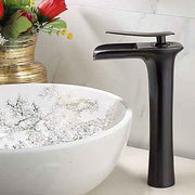 Basin Hot and Cold Water Faucet, Waterfall Type Water Outlet, Antique Brushed Finish – Vintage Bathroom Sink Faucet - Black - Size 280mm In Australia - Darrahopens