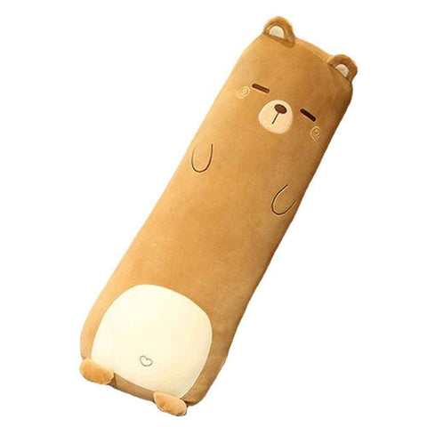 Long-Shaped Pillow Plush Pillow Hugging Pillow Soft Pillow Sleeping Pillow Gift - Brown - Size 39in In Australia - Darrahopens