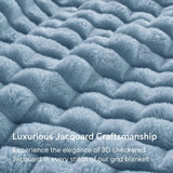 Updated Grey Throw Blanket for Couch and Bed- Super Soft and Warm 3D Checkered Fluffy Fuzzy Fleece Blanket, Luxurious Plush Cozy Blanket for Room Decor Spring - Blue - Size 120cm*200cm