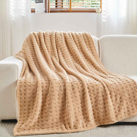 Updated Grey Throw Blanket for Couch and Bed- Super Soft and Warm 3D Checkered Fluffy Fuzzy Fleece Blanket, Luxurious Plush Cozy Blanket for Room Decor Spring - Brown - Size 120cm*200cm In Australia - Darrahopens