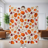 Halloween Throw Blanket Cozy Microfiber Blanket Soft Flannel Throw Festive Home Pumpkin Leaves - White - Size 180cm*200cm In Australia - Darrahopens