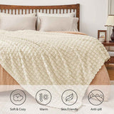 Updated Grey Throw Blanket for Couch and Bed- Super Soft and Warm 3D Checkered Fluffy Fuzzy Fleece Blanket, Luxurious Plush Cozy Blanket for Room Decor Spring - Beige - Size 150cm*200cm In Australia - Darrahopens