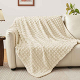 Updated Grey Throw Blanket for Couch and Bed- Super Soft and Warm 3D Checkered Fluffy Fuzzy Fleece Blanket, Luxurious Plush Cozy Blanket for Room Decor Spring - Beige - Size 180cm*200cm In Australia - Darrahopens