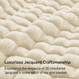 Updated Grey Throw Blanket for Couch and Bed- Super Soft and Warm 3D Checkered Fluffy Fuzzy Fleece Blanket, Luxurious Plush Cozy Blanket for Room Decor Spring - Beige - Size 200cm*230cm In Australia - Darrahopens