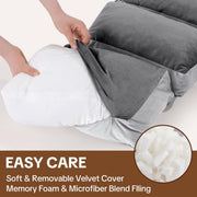 6-Segment Adjustable Weighted Body Pillow for Anxiety Adults, 10lbs | Modular Sensory Pillow with Velvet Cover, Customizable Support for Side Sleepers, Pressure Relief & Deeper Sleep, 47" x 15.7"