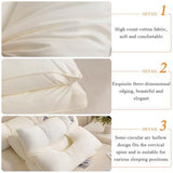 Cervical Neck Pillow for Sleeping - Double Layer Removable Bed Pillows, Don't Press Your Face, Pure Cotton Surface Skin-Friendly and Comfortable, Ergonomic Orthopedic Contour - Gray - Size 70*45cm