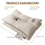 Cervical Neck Pillow for Sleeping - Double Layer Removable Bed Pillows, Don't Press Your Face, Pure Cotton Surface Skin-Friendly and Comfortable, Ergonomic Orthopedic Contour - White - Size 70*45cm