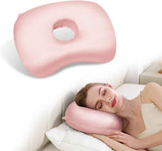 Ear Piercing Hole Pillows Side Sleeper Pillow with an Ear Hole for CNH Side Sleepers and Ear Inflammation Pressure Sores, Adjustable Cotton and Polyester Curved Side Pillow - Pink - Size 44cm*32cm In Australia - Darrahopens