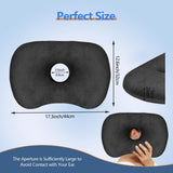 Ear Piercing Hole Pillows Side Sleeper Pillow with an Ear Hole for CNH Side Sleepers and Ear Inflammation Pressure Sores, Adjustable Cotton and Polyester Curved Side Pillow - White - Size 44cm*32cm