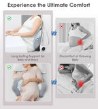 Pregnancy Pillows for Sleeping, Memory Foam Maternity Pillow Support for Back Belly HIPS, Adjustable Travel Wedge Pillow for Pregnant Women, Side Sleeping Pregnant Pillows with Velvet Cover - Gray - Size 31.5in*15in