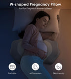 Pregnancy Pillows for Sleeping, Memory Foam Maternity Pillow Support for Back Belly HIPS, Adjustable Travel Wedge Pillow for Pregnant Women, Side Sleeping Pregnant Pillows with Velvet Cover - Gray - Size 31.5in*15in