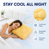 Cooling Marshmallow Puff Pillow, Quilted Cool-Touch Bed Pillow for Adults, Cloud-Like Fluffy Sleep Pillow with Neck Support for Side Back Sleepers - Gray - Size 74*48cm
