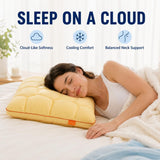 Cooling Marshmallow Puff Pillow, Quilted Cool-Touch Bed Pillow for Adults, Cloud-Like Fluffy Sleep Pillow with Neck Support for Side Back Sleepers - White - Size 74*48cm In Australia - Darrahopens