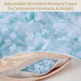 Piercing Pillow - Ear Piercing Pillow With Foam Plug, Adjust Shredded Memory Foam Picrcing Pillow For Side Sleepers, Donut Piliow For Ear With 4.5x4.5''Hole, Ergonomic Curved Design, Satin Gray | Ear Piercing Pillow For Side Sleepers, Donut Piliow For Ear