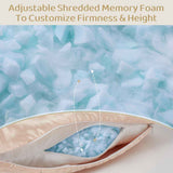 Piercing Pillow - Ear Piercing Pillow With Foam Plug, Adjust Shredded Memory Foam Picrcing Pillow For Side Sleepers, Donut Piliow For Ear With 4.5x4.5''Hole, Ergonomic Curved Design, Satin Pink | Ear Piercing Pillow For Side Sleepers, Donut Piliow For Ear