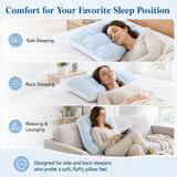 Mellow Puff Cooling Pillow for Sleeping, Fluffy Cloud Pillow with Ice-Silk Touch, Breathable Quilted Grid Design, for Side and Back Sleepers, Machine Washable - Blue - Size 26in*20in In Australia - Darrahopens