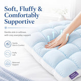 Mellow Puff Cooling Pillow for Sleeping, Fluffy Cloud Pillow with Ice-Silk Touch, Breathable Quilted Grid Design, for Side and Back Sleepers, Machine Washable - Gray - Size 26in*20in