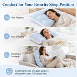 Mellow Puff Cooling Pillow for Sleeping, Fluffy Cloud Pillow with Ice-Silk Touch, Breathable Quilted Grid Design, for Side and Back Sleepers, Machine Washable - Pink - Size 26in*20in In Australia - Darrahopens
