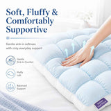 Mellow Puff Cooling Pillow for Sleeping, Fluffy Cloud Pillow with Ice-Silk Touch, Breathable Quilted Grid Design, for Side and Back Sleepers, Machine Washable - White - Size 26in*20in