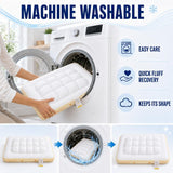 Cooling Marshmallow Puff Pillow, Quilted Cool-Touch Bed Pillow for Adults, Cloud-Like Fluffy Sleep Pillow with Neck Support for Side Back Sleepers - White - Size 74*48cm