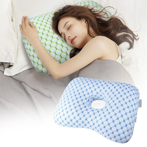 Ear Piercing Pillow for Side Sleepers with an Ear Hole for CNH and Ear Pain Ear Inflammation Pressure Sores, Washable and Adjustable Ear Guard Pillow - Blue - Size 15.35*11.02in In Australia - Darrahopens