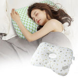 Ear Piercing Pillow for Side Sleepers with an Ear Hole for CNH and Ear Pain Ear Inflammation Pressure Sores, Washable and Adjustable Ear Guard Pillow - Green - Size 15.35*11.02in