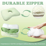 Ear Piercing Pillow for Side Sleepers with an Ear Hole for CNH and Ear Pain Ear Inflammation Pressure Sores, Washable and Adjustable Ear Guard Pillow - Pearl Gray - Size 15.35*11.02in