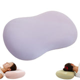 12.5*7.8*3.5inch Ice Silk Neck Support Pillow,Soft Ergonomic Memory Foam Pillow for Side Sleeper,Slow Rebound Head Neck Pillow with Washable Cover - Purple - Size 12.5*7.8*3.5inch