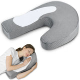 Side Sleeper Pillow with Arm Hole, Ergonomic Memory Foam Arm Pillow for Shoulder Comfort, Side Sleeping Support for Neck and Back, Removable Washable Cover, for Side  Sleepers - Gray - Size 58cm*43cm In Australia - Darrahopens