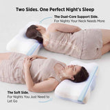 Cervical Neck Pillow - Memory Foam Pillows for Ergonomic Orthopedic Pillow for Neck Pain Relief, Double - Sided Design Shape Gently Cradles Head & Provides for Side & Back Sleepers